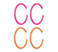 2 paia di orecchini grandi da donna, orecchini a cerchio, in acrilico, a forma di C, orecchini da donna, orecchini per abiti da festa (arancione, rosso rosa), Acrilico