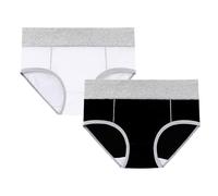 2 paia di pantaloni da donna in cotone, slip a vita da donna, senza cuciture, confezione da 2 pezzi, traspiranti, morbidi, comodi, pantaloni aderenti a vita alta, Nero , L