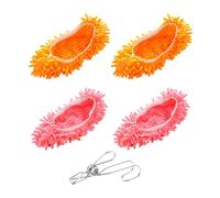2 paia di pantofole mop, 1 clip a gancio, scarpe da polvere rimovibili, scarpe mop, copriscarpe lazzy, strumenti per la pulizia della polvere
