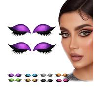 2 paia di patch per ciglia Lazy Eye Shadow, adesivi riutilizzabili per palpebre e ciglia, adesivi per il trucco 2 in 1 con ombretto e ciglia, per feste, balli di fine anno (Viola/2 paia)
