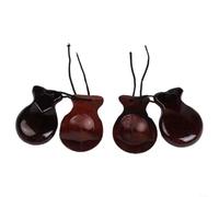 2 paia di percussioni a mano in legno spagnolo (marrone) | Set da 2 paia, ideale per condividere, perfetto per esercizi di gruppo, scuola musicale, esibizioni insieme
