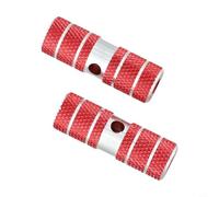 2 paia di picchetti per bicicletta in lega di alluminio per asse posteriore, per mountain bike e bici, con struttura solida ispessita e pedale scanalato antiscivolo (rosso)