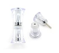 2 paia di pomelli per porta della doccia, in acrilico trasparente, a forma di cono, maniglie di alta qualità