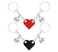 2 Paia Di Portachiavi Con Mattoncini Da Costruzione A Forma Di Cuore, Portachiavi Coppia, Portachiavi Impiombati, Simpatici Portachiavi A Forma Di Cuore, Anniversari E Compleanni