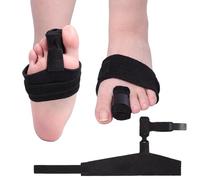 2 paia di stecca per dita dei piedi per il supporto delle dita rotte, adatta per uomini e donne, protegge le dita dal secondo al mignolo, nero