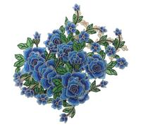 2 paia di toppe ricamate con fiori - Toppe in tessuto con fiori ricamati per