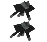 2 Paia Guanti da Gioco per Dita a Due Dita in Fibra di Carbonio Nera | Sensibilità Elevata, Tessuto Elastico e Traspirante, Confortevole e Delicato sulla Pelle, per Schermo Tattile