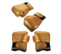 2 Paia Guantoni da Boxe, Allenamento Sparring, Oro | Pelle PU e Imbottitura in Spugna, Chiusura a Strappo, Interno Sagomato, per Sacco e Colpitori