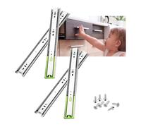 2 paia Guide Scorrevoli Chiusura Morbida,400mm Acciaio Inossidabile Guide per Cassetti Estensioni Complete Capacità di Carico 45 kg Rotaie per Cassetti con Cuscinetti a Sfera Montaggio Laterale