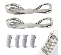 2 Paia Lacci Scarpe Elastici, Lacci Senza Nodo, Stringhe Elastiche per Scarpe, Elastici Lacci Piatti con Chiusura in Metallo, Lacci Elastici per Scarpe Bambini e Adulti, No Tie Lacci Delle Scarpe