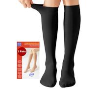 2 Paia Medicale Calze Compressione Graduata Donna e Uomo 20-30mmHg Classe 2, Calze Antitrombo Elastiche per Vene Varicose, Edema, Volo a Lungo Raggio (2x Nero, S)