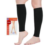 2 Paia Medicale Calze Compressione Graduata Donna e Uomo per Polpaccio, 20-30mmHg Classe 2, Calze Antitrombo Elastiche per Vene Varicose, Edema, Volo a Lungo Raggio (2x Nero, XXL)