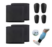 2 Paia Mini Parastinchi Calcio Set con 2 Paia Silicone Supporto Parastinchi, Comfort Mini Parastinchi da Calcio per Uomo, Donna, Bambini, Ragazzi