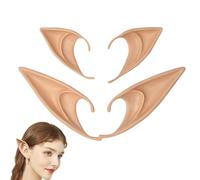 2 Paia Orecchie Elfo Cosplay, Orecchie A Punta In Lattice Morbido Dall'aspetto Realistico, Ideali Per Cosplay, Carnevale, Halloween, Feste In Maschera E Palco, Marrone (Corte E Lunghe)