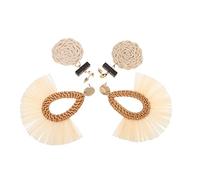 2 Paia Orecchini Di Vimini Orecchini Per Le Donne Accessori Da Spiaggia Per Donna Penzolante Orecchini Pendenti Da Donna Gocciolare Donne in Spiaggia Orecchini Penzolanti Rattan