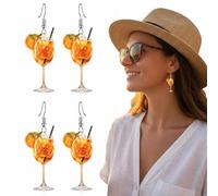 2 Paia Orecchini Donna, Orecchini Aperol, Orecchini Arancioni Aperol, Accessori Estivi, Accessori Divertenti per Feste, Everyday e Occasioni Speciali