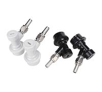 2 paia Palla Blocco Barb Gas e Birra Liquida Quick Disconnect Set Barile Accoppiatore, Ball Lock Filettato Raccordi per Barilotto Connettore in Plastica, 2pcs Nero per Liquido, 2pcs Bianca per Gas