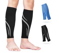 2 Paia Polpaccio Calze Compressione Graduata Uomo Donna Fasce Elastica Compression Socks Antitrombo Scaldamuscolo per Sollievo Dei Muscoli Gonfiore Delle Vene Varicose Sport Corsa Infermiere Ciclismo