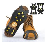 2 Paia Ramponi da Ghiaccio Antiscivolo, Ramponi per Scarponi, Ice Tacchetti con 10 Borchie Neve, Trazione Antiscivolo su Scarpe, Ramponcini da Neve per Sport Invernali Pesca Caccia Camminare (M)