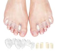 2 Paia Separatori per dita dei piedi,Divisori per dita pied riutilizzabili e lavabili,Con inserti piccoli e grandi,allineamento naturale delle dita piedi,per uomini e donne(Trasparente)