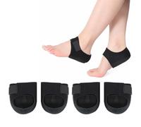 2 Paia Talloniera in Silicone per Tallonite e Fascite Plantare - Cuscinetti Tallone Morbidi Anti-Vesciche - Talloni in Silicone per Scarpe Nuove e Tacchi - Sollievo Dolore Piedi (Nero)