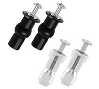 2 Paia Viti per Sedile WC Con 2 Set di Rondelle,Fissaggio Tavoletta WC Accessori per Sedile WC Universale e Sostituibile Set di Viti,Fissaggio per Sedile WC Fissaggio Dado di Gomma Accessori