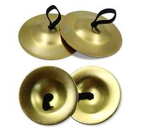 2 Paio di Piatti da Dito, Cimbali Danza Del Ventre, Dito Zills/Sagats, per Meditazione (Tingsha), Piatti per Yoga, Percussioni a Mano, 5,2 cm Strumento Musicale Del Ventre Danza (Oro)