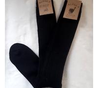 2 Paio Morbido Alpaca Calze Al Ginocchio 65% Lana di Pecora 35% Alpaka Nero 39