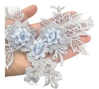 2 Pair Flower Applique Neckline Sew On Embroidery Patch DIY Wedding Evening Party Dress Decoration Accessories(Color17)