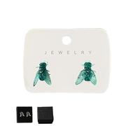2 Pair Realistic Fly Earrings, Abstract House Realistic Fly Earrings, Novelty Prank Gift,Halloween Costume, Unique Simulation Design Animal Earring (Green)