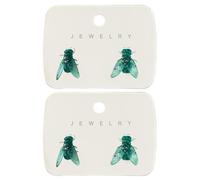 2 Pair Realistic Fly Earrings For Women Men, Simulation Mini Personalized Black Fly Earring, Prank Simulated Animal Earrings,Funny Novelty Abstract Gift (Green)