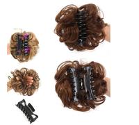 2 Pairs Bun Extension Clips, Messy Bun Scrunchie, Hair Extension Scrunchie, Messy Buns Hair Pieces for Women, Soft Hairs Buns Hairpieces for Women Daily Wea (#4)