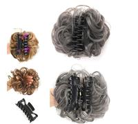 2 Pairs Bun Extension Clips, Messy Bun Scrunchie, Hair Extension Scrunchie, Messy Buns Hair Pieces for Women, Soft Hairs Buns Hairpieces for Women Daily Wea (#8)
