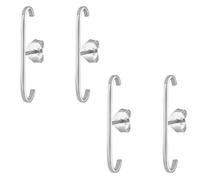 2 Pairs Minimalist Suspender Ear Cuff Earrings For Women Wrap Earlobe Studs，Wrap Earlobe Studs,Minimalist Suspender Ear Cuff Earrings For Women Wrap Earlobe Studs (silver+silver（clean version）)