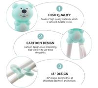 2 Pairs Of Cartoon Shaped Children Eating Training Chopsticks Baby Learning Tableware Correcting Children's Eating Posture (pink Blue)