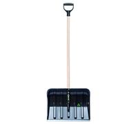 2 palette da neve rettangolari con manico in legno nero 45 x 35 cm/bordo scorrevole con profilo in alluminio