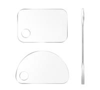 2 palette in acrilico con 1 spatola metallica, tavolozza mista, tavolozza trasparente, tavolozza cosmetica, correttore colore, set trucco per donne, adatto per truccatori, manicure