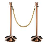 2 Pali Paletti Delimitazione Transenne con Corde in Velluto e Base Zavorrata per Teatri Feste Matrimoni Hotel(Brown)