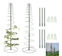 2 pali per piante, traliccio da giardino per piante rampicanti, palo regolabile per muschio per paletti da giardino, kit di bastoncini di supporto per piante rampicanti per 45 cm-135 cm (2)