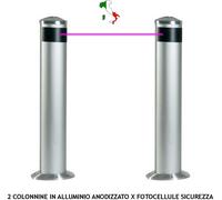 2 PALINE ALLUMINIO ESTRUSO ANODIZZATO DUE FOTOCELLULE SICUREZZA CON PARAPIOGGIA
