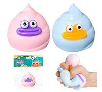 2 palline antistress Poo antistress Squishy Fidget palla giocattolo divertente anti stretching per adulti e bambini, sensoriale contro l'autismo ADHD (blu rosa poo)