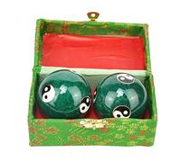 2 palline Baoding per esercizi cinesi, per esercizi di salute, meditazione, massaggio, pallamano con scatola, per uomini e donne, esercizi per le mani e sollievo dallo stress (colore: verde Tai Ji)