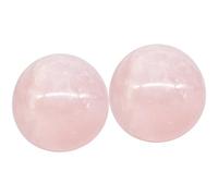 2 palline Baoding per esercizi delle mani, pietra di quarzo rosa, 3 cm, con base in legno, strumento di rafforzamento e gestione della tensione delle dita, sfere per meditazione per terapia
