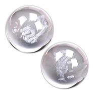 2 palline Baoding per terapia delle mani, sfere cinesi per la salute, per esercizi di stress, dragone e fenice, sfere di cristalli per massaggio alle mani, sollievo dallo stress ed esercizi, strumenti