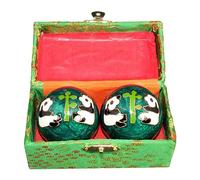 2 palline da massaggio con scatola Baoding Balls per persone di mezza età, colore verde, diametro 47 mm