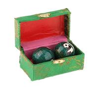 2 palline da massaggio con scatola portaoggetti Baoding Balls per persone di mezza età Panda verde 42 cm