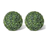 2 palline di bosso artificiali, diametro 35 cm, in PVC, resistenti alle intemperie, per interni ed esterni, piante verdi, facili da pulire, ideali per soggiorno, balcone, giardino, decorazione da