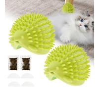 2 palline di erba gatta per gatti, 8,5 x 11,5 cm, ultra divertenti, morbide e sicure, per la rimozione del pelo