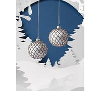 2 palline di Natale di Natale in vetro con glitter rosete