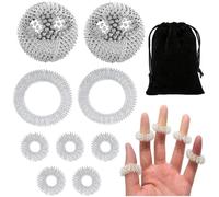 2 palline magnetiche in metallo da 32 mm, 5 anelli per agopressione, 2 | Palla da massaggio magnetica per agopressione, set di attacchi di panico, per alleviare lo stress o massaggio, per adulti